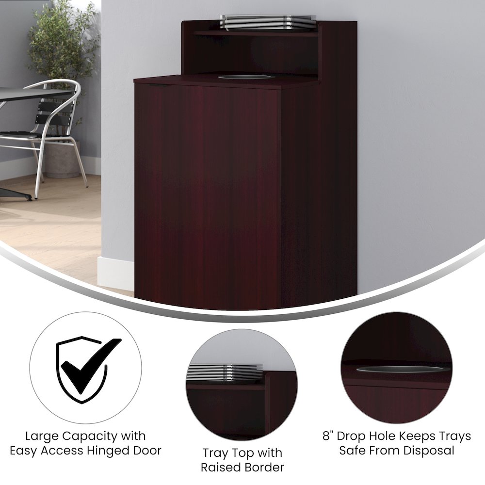 32 Gallon Commercial Trash Can Enclosure, Mahogany. Picture 4