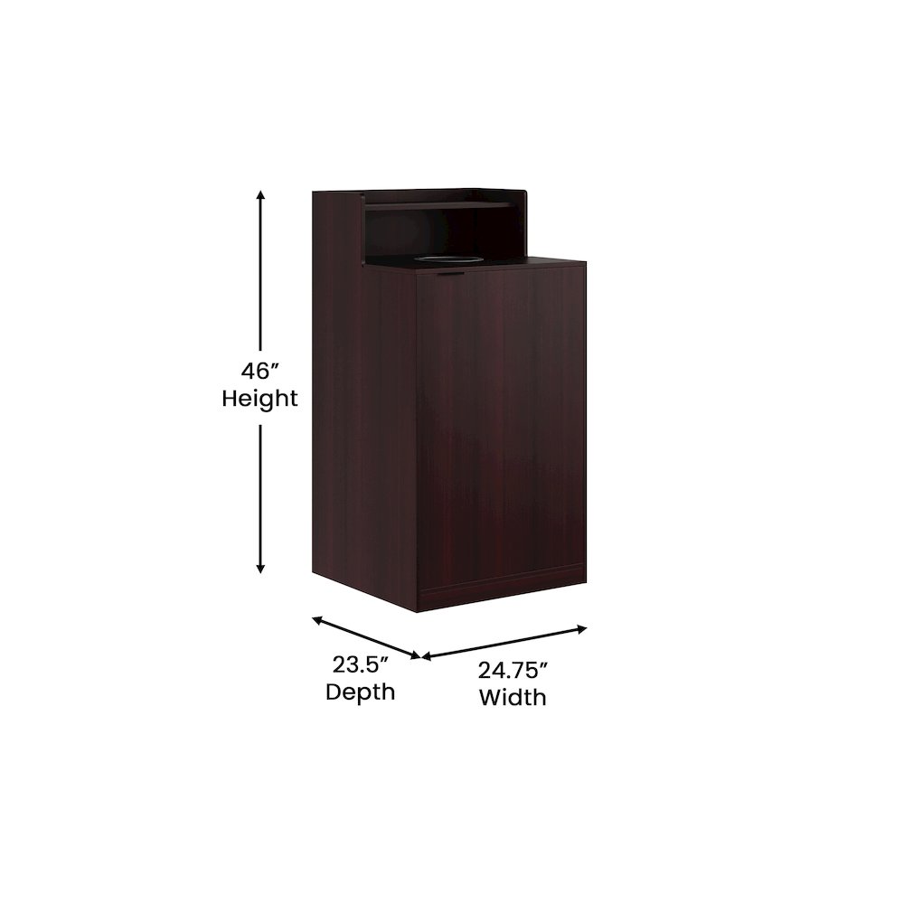 32 Gallon Commercial Trash Can Enclosure, Mahogany. Picture 5