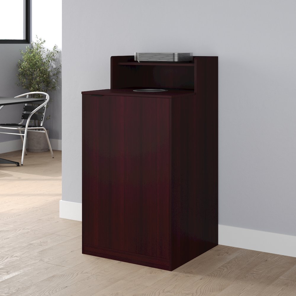 32 Gallon Commercial Trash Can Enclosure, Mahogany. Picture 3