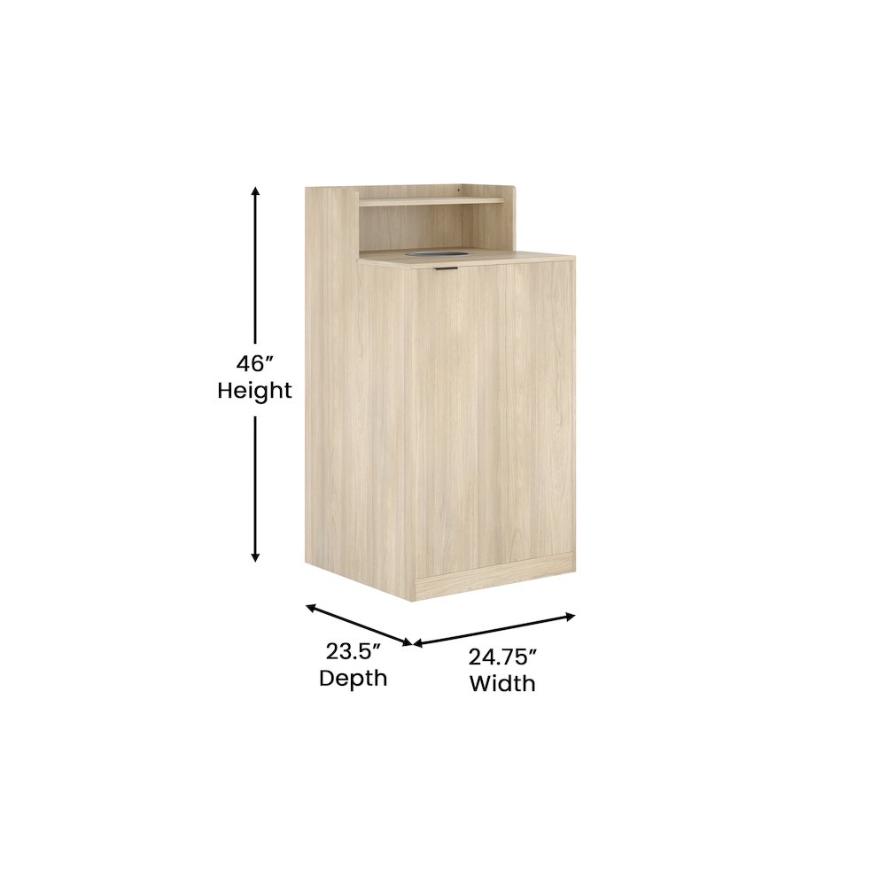32 Gallon Commercial Trash Can Enclosure, Oak. Picture 5