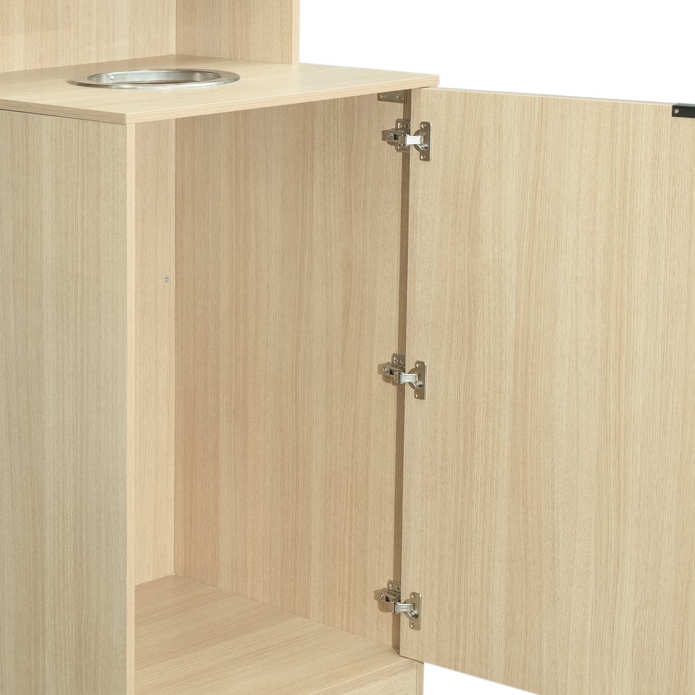 32 Gallon Commercial Trash Can Enclosure, Oak. Picture 11