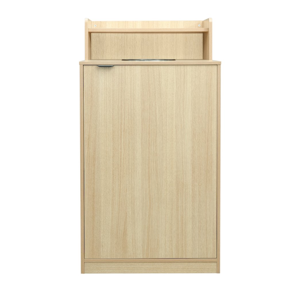 32 Gallon Commercial Trash Can Enclosure, Oak. Picture 9