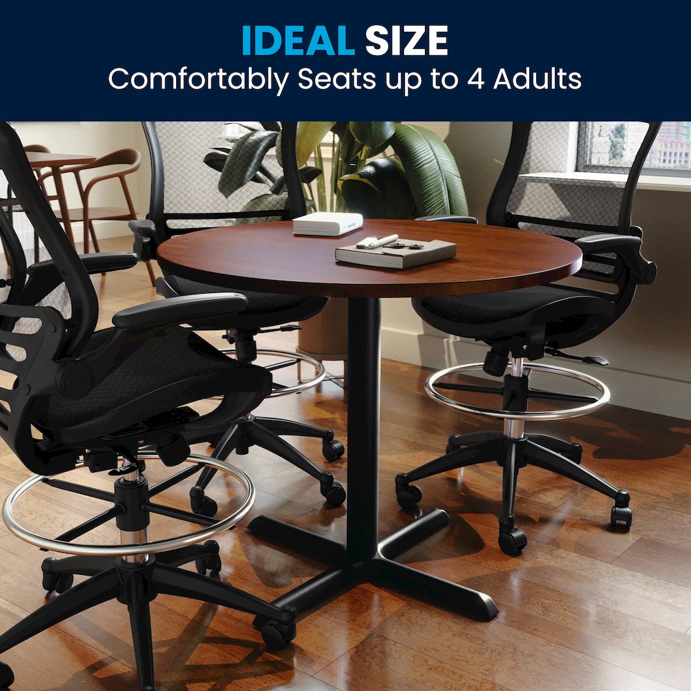 36" Round Multi-Purpose Conference Table in Cherry. Picture 2