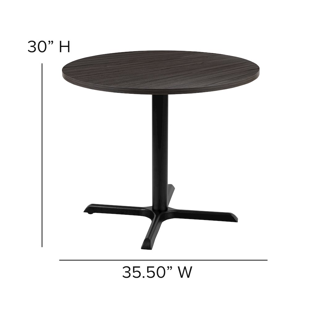 36" Round Multi-Purpose Conference Table in Rustic Gray. Picture 5