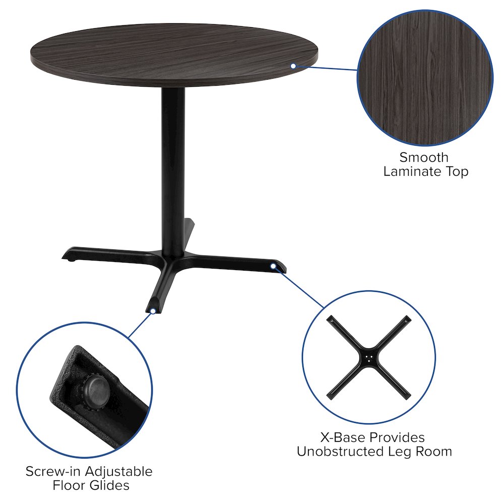 36" Round Multi-Purpose Conference Table in Rustic Gray. Picture 4