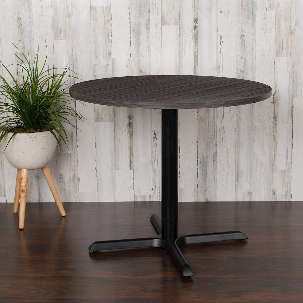 36" Round Multi-Purpose Conference Table in Rustic Gray. Picture 2