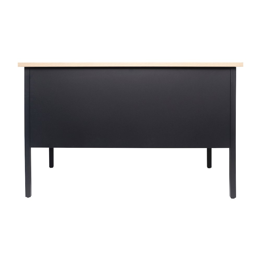 Contemporary 30x48 Commercial Grade Single Pedestal Desk with Drawers, White Oak. Picture 8