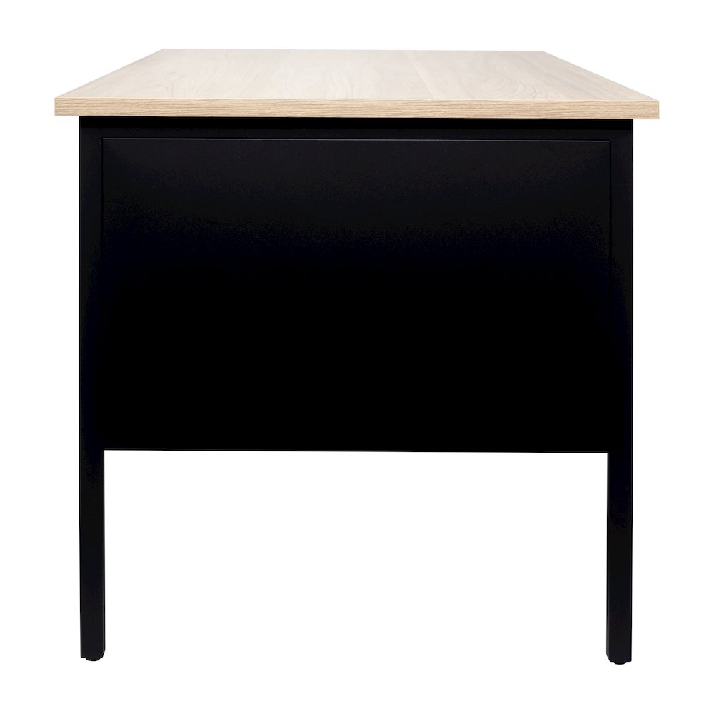 Contemporary 30x48 Commercial Grade Single Pedestal Desk with Drawers, White Oak. Picture 10