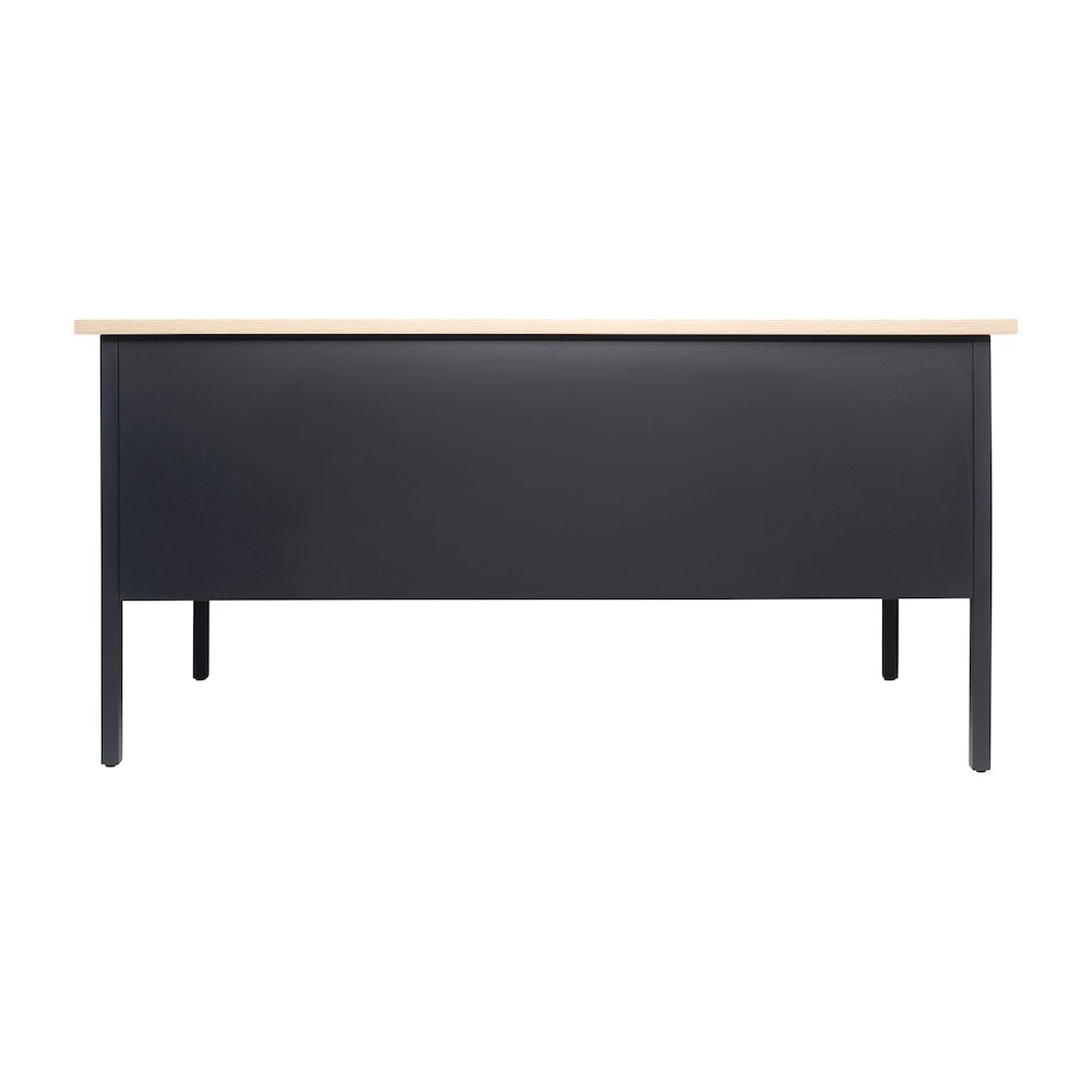 Contemporary 30x60 Commercial Grade Single Pedestal Desk with Drawers, White Oak. Picture 8