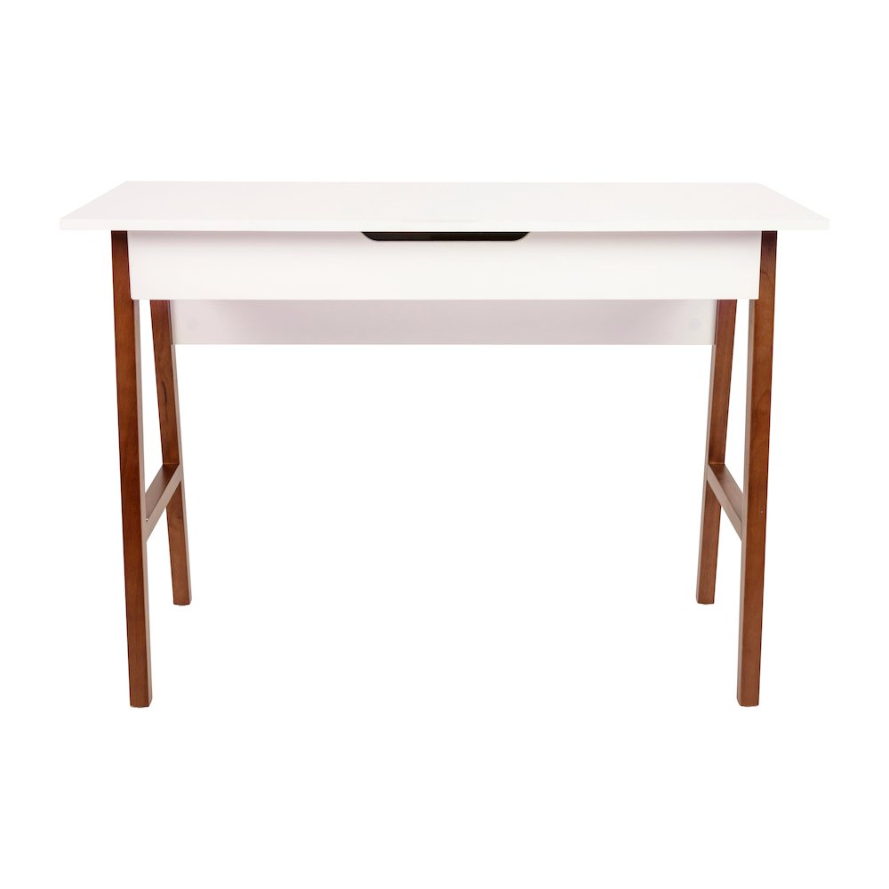 Table Desk for Writing and Work, White/Walnut. Picture 9