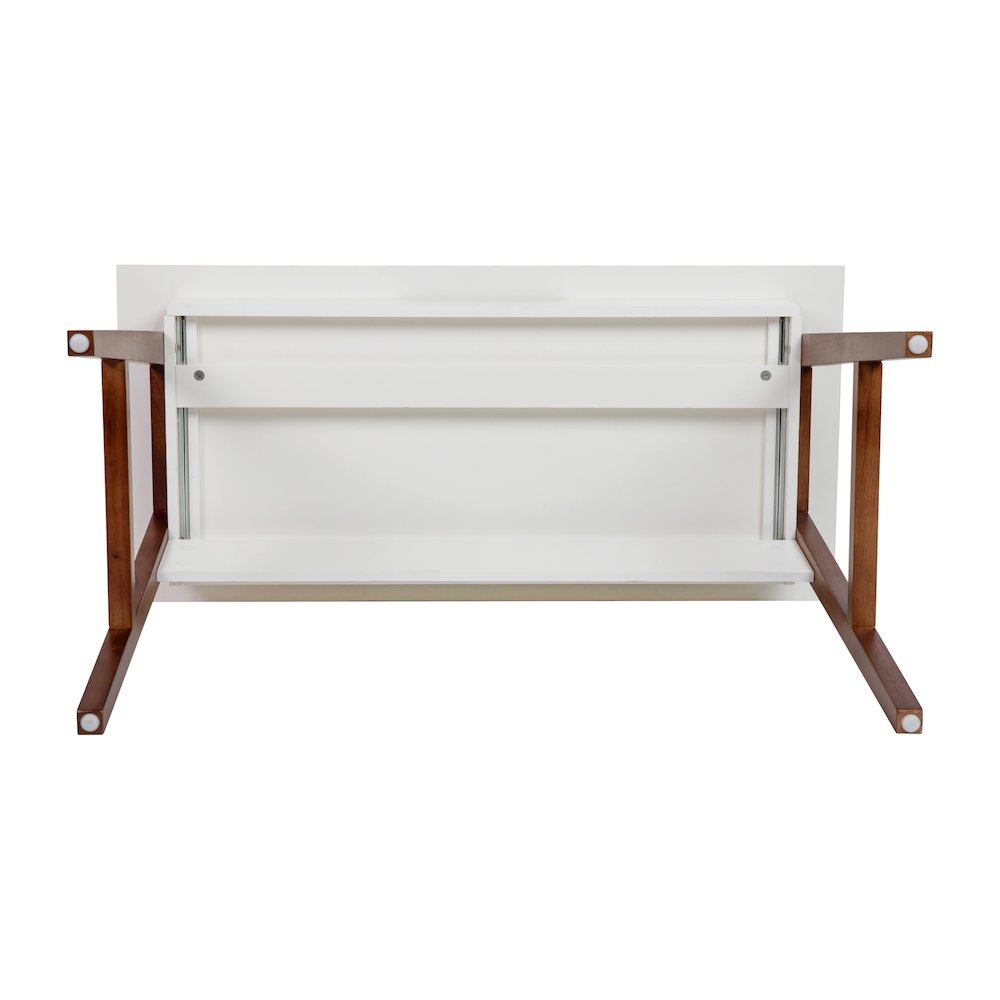 Table Desk for Writing and Work, White/Walnut. Picture 11