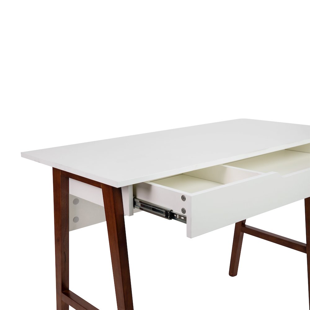 Table Desk for Writing and Work, White/Walnut. Picture 7