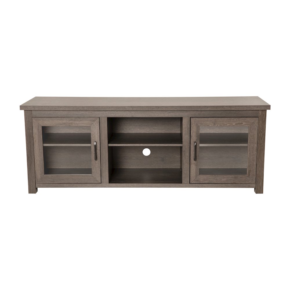 Classic TV Stand up to 80" TVs - Black Wash Finish with Full Glass Doors. Picture 11