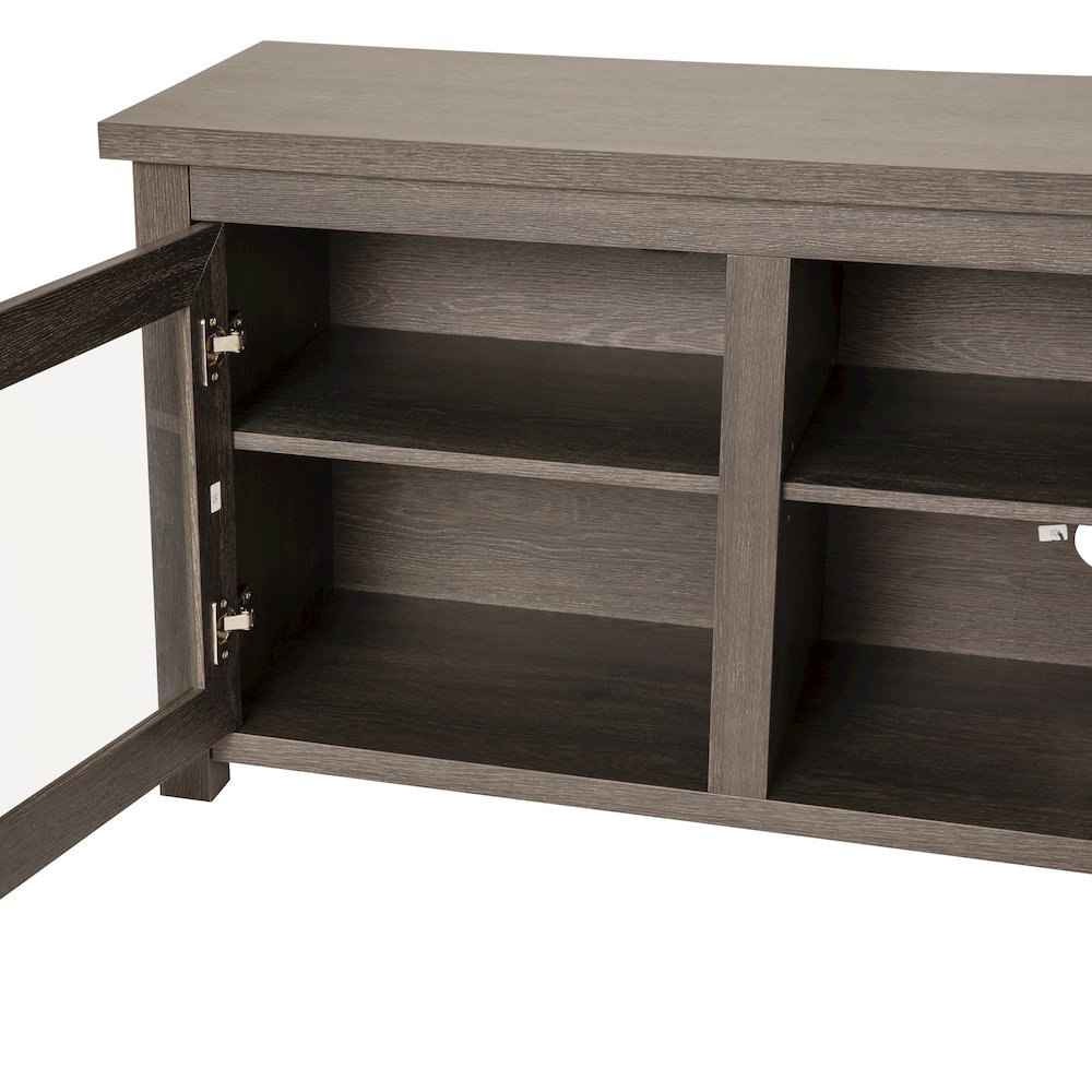 Classic TV Stand up to 80" TVs - Black Wash Finish with Full Glass Doors. Picture 12