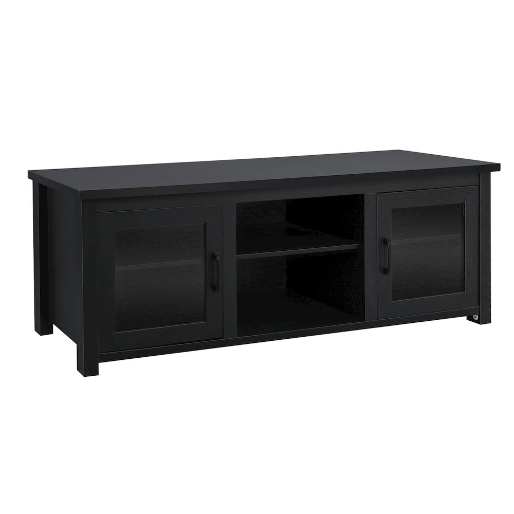 65" Entertainment Center with Storage Cabinets for up to 80" TV's, Black. Picture 1