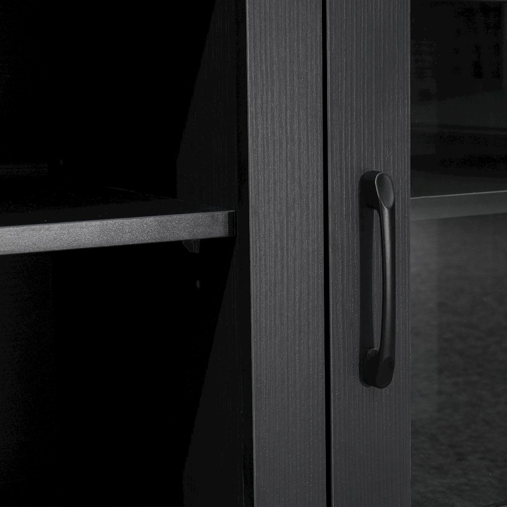 65" Entertainment Center with Storage Cabinets for up to 80" TV's, Black. Picture 7