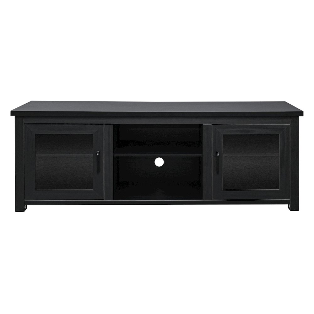 65" Entertainment Center with Storage Cabinets for up to 80" TV's, Black. Picture 9