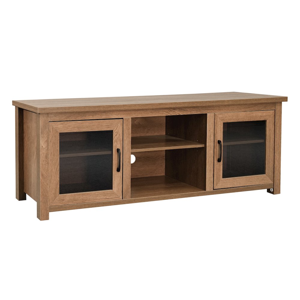 65" Entertainment Center with Storage Cabinets for up to 80" TV's, Walnut. Picture 1