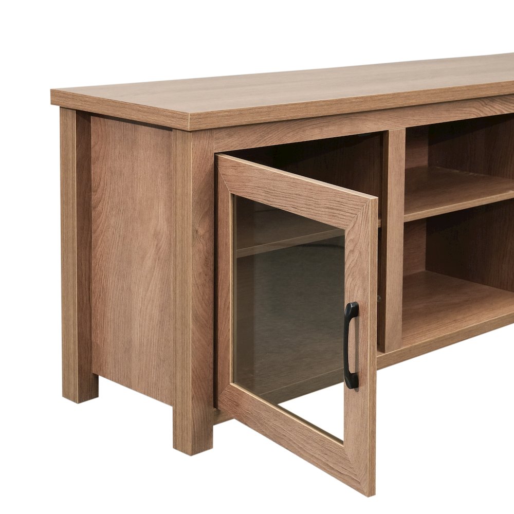 65" Entertainment Center with Storage Cabinets for up to 80" TV's, Walnut. Picture 10