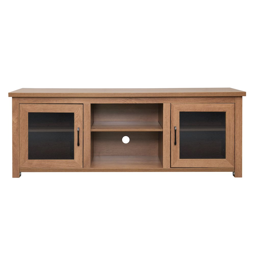 65" Entertainment Center with Storage Cabinets for up to 80" TV's, Walnut. Picture 9