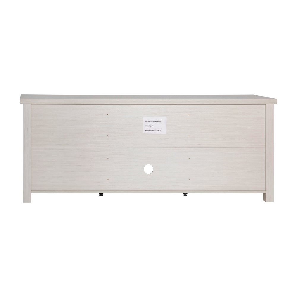 Classic TV Stand up to 80" TVs - White Wash Finish with Full Glass Doors. Picture 8