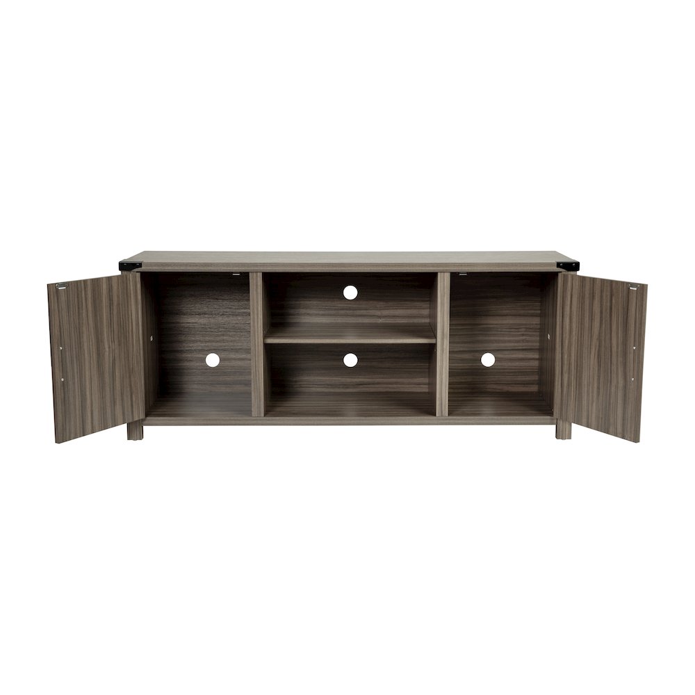 Farmhouse Barn Door TV Stand-Gray Wash Oak for TV's up to 65 ines-59". Picture 9