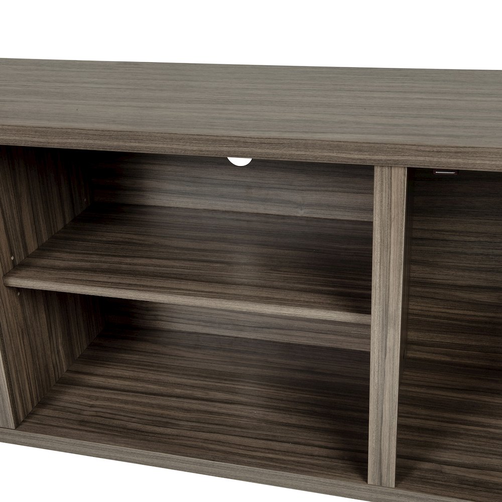 Farmhouse Barn Door TV Stand-Gray Wash Oak for TV's up to 65 ines-59". Picture 13