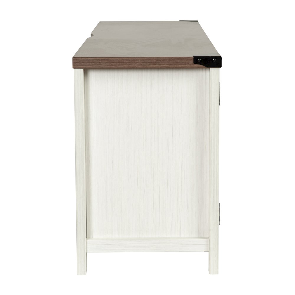 Farmhouse Barn Door TV Stand in White for TV's up to 65 ines - 59. Picture 10
