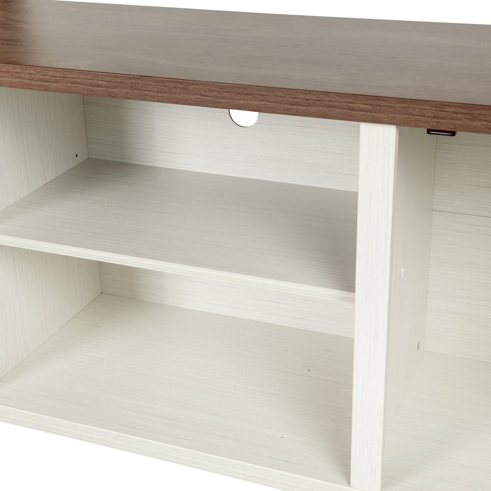 Farmhouse Barn Door TV Stand in White for TV's up to 65 ines - 59. Picture 13