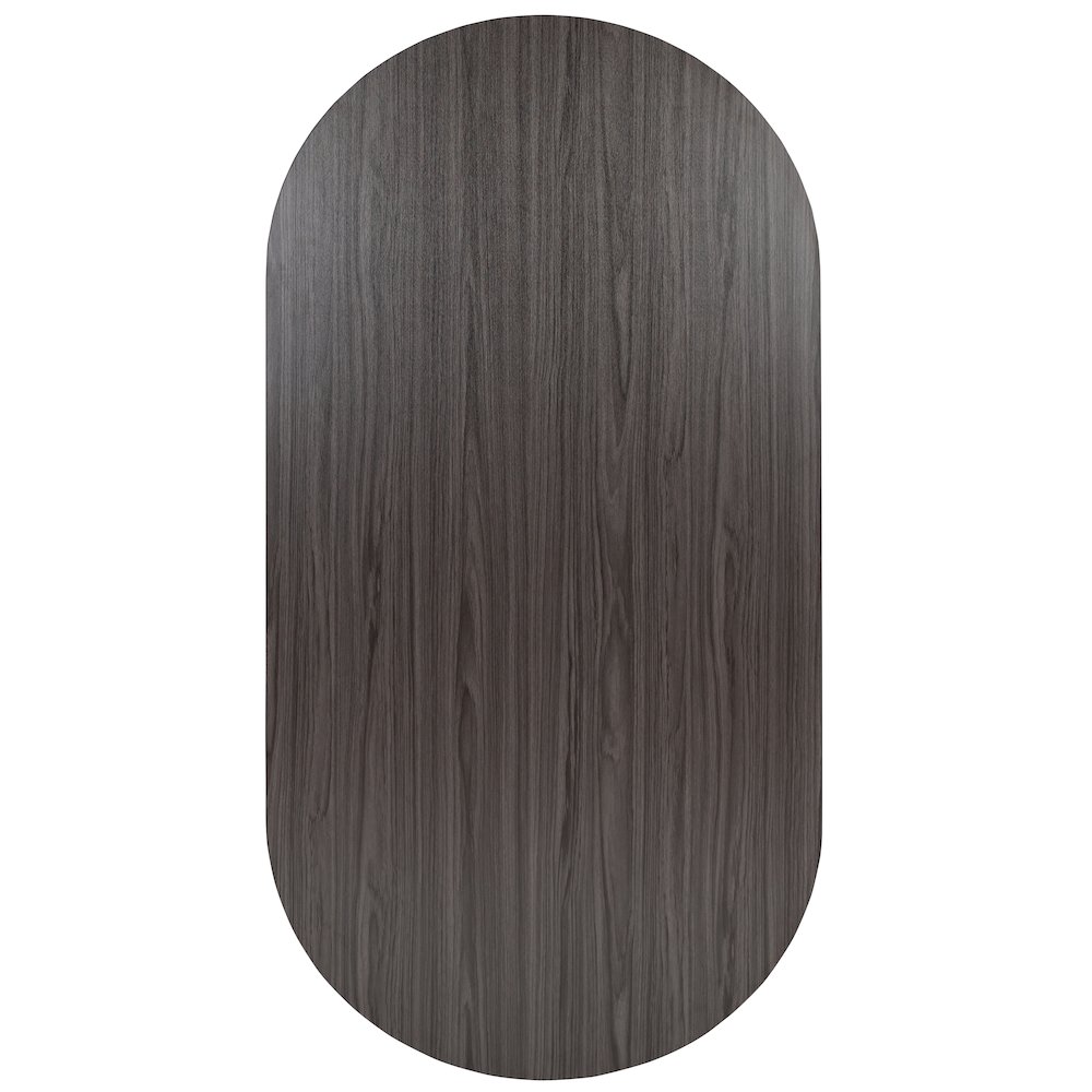 6 Foot (72 inch) Oval Conference Table in Rustic Gray. Picture 5