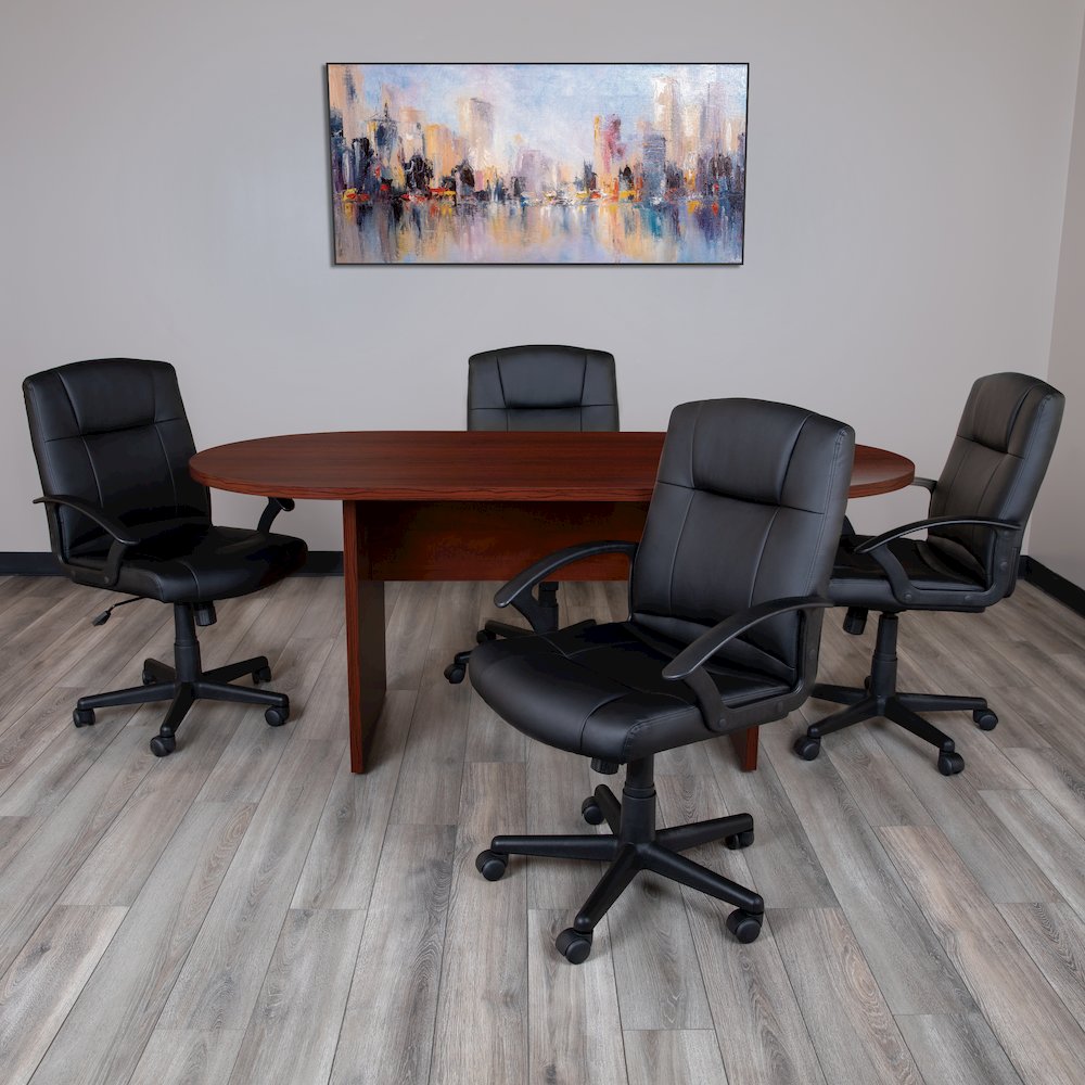 6 Foot (72 inch) Oval Conference Table in Mahogany. Picture 2