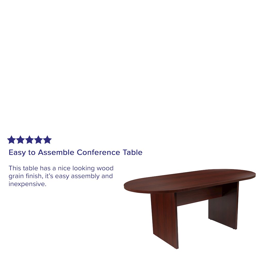 6 Foot (72 inch) Oval Conference Table in Mahogany. Picture 4