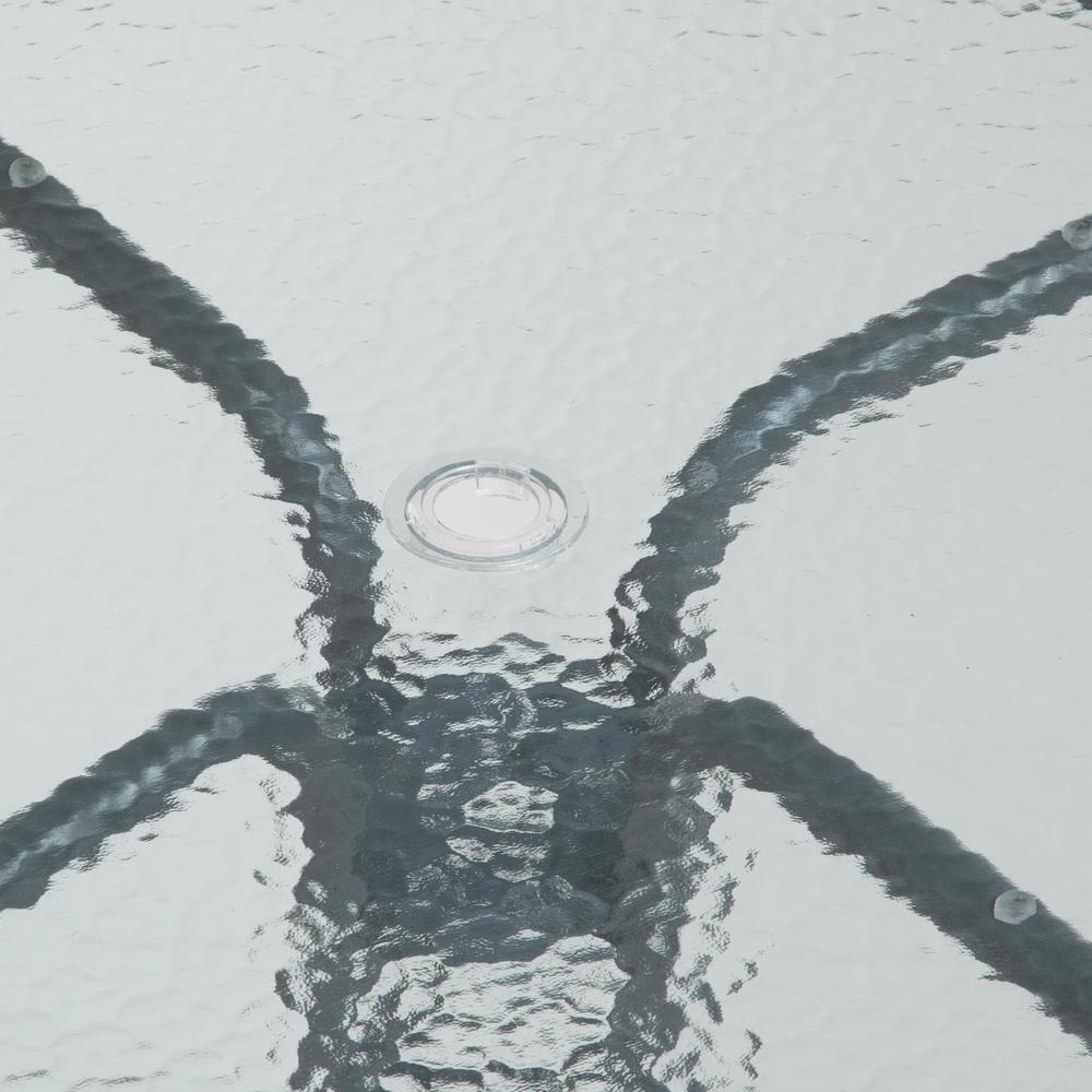 6 Piece Black Patio Garden Set with Umbrella Table and Set of 4 Folding Chairs. Picture 10