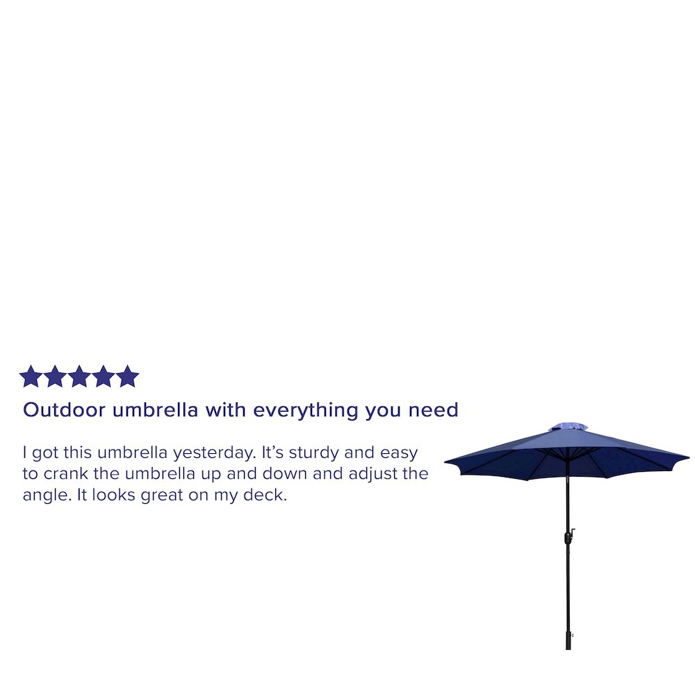 Navy 9 FT Round Umbrella with 1.5" Diameter Aluminum Pole. Picture 4