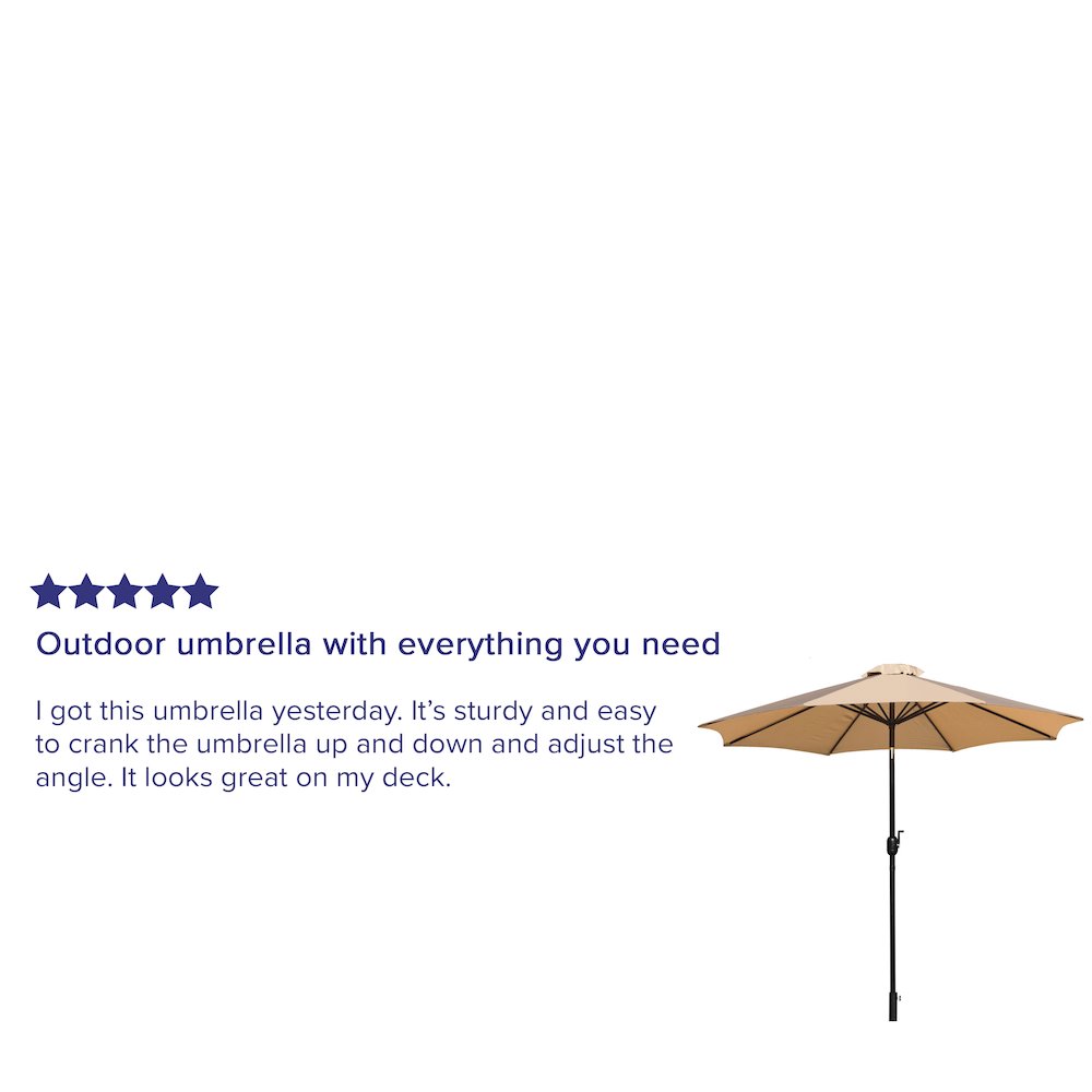 Tan 9 FT Round Umbrella with 1.5" Diameter Aluminum Pole. Picture 4