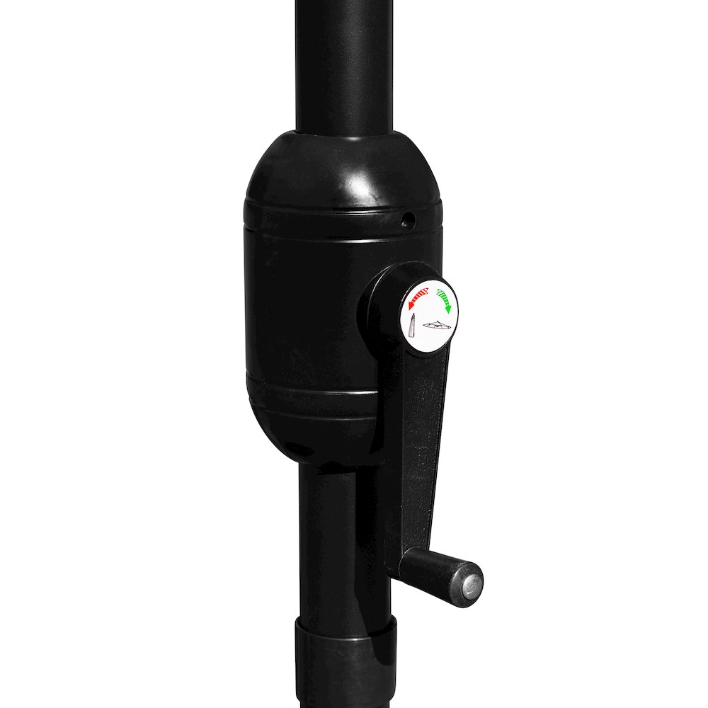 Navy 9 FT Round Umbrella with Crank and Tilt Function and Standing Umbrella Base. Picture 11