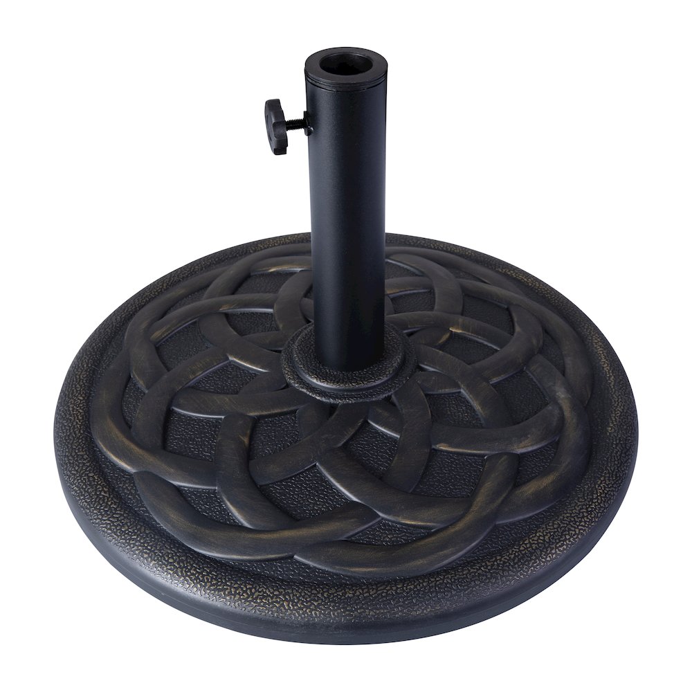 Universal Bronze Cement Patio Umbrella Base - 19.25" Diameter. Picture 1