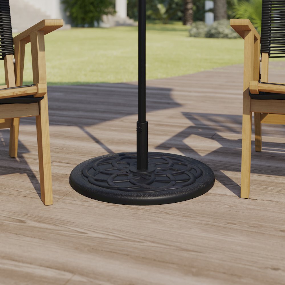 Universal Bronze Cement Patio Umbrella Base - 19.25" Diameter. Picture 2