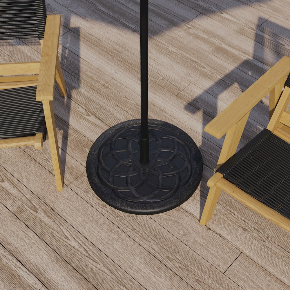 Universal Bronze Cement Patio Umbrella Base - 19.25" Diameter. Picture 6