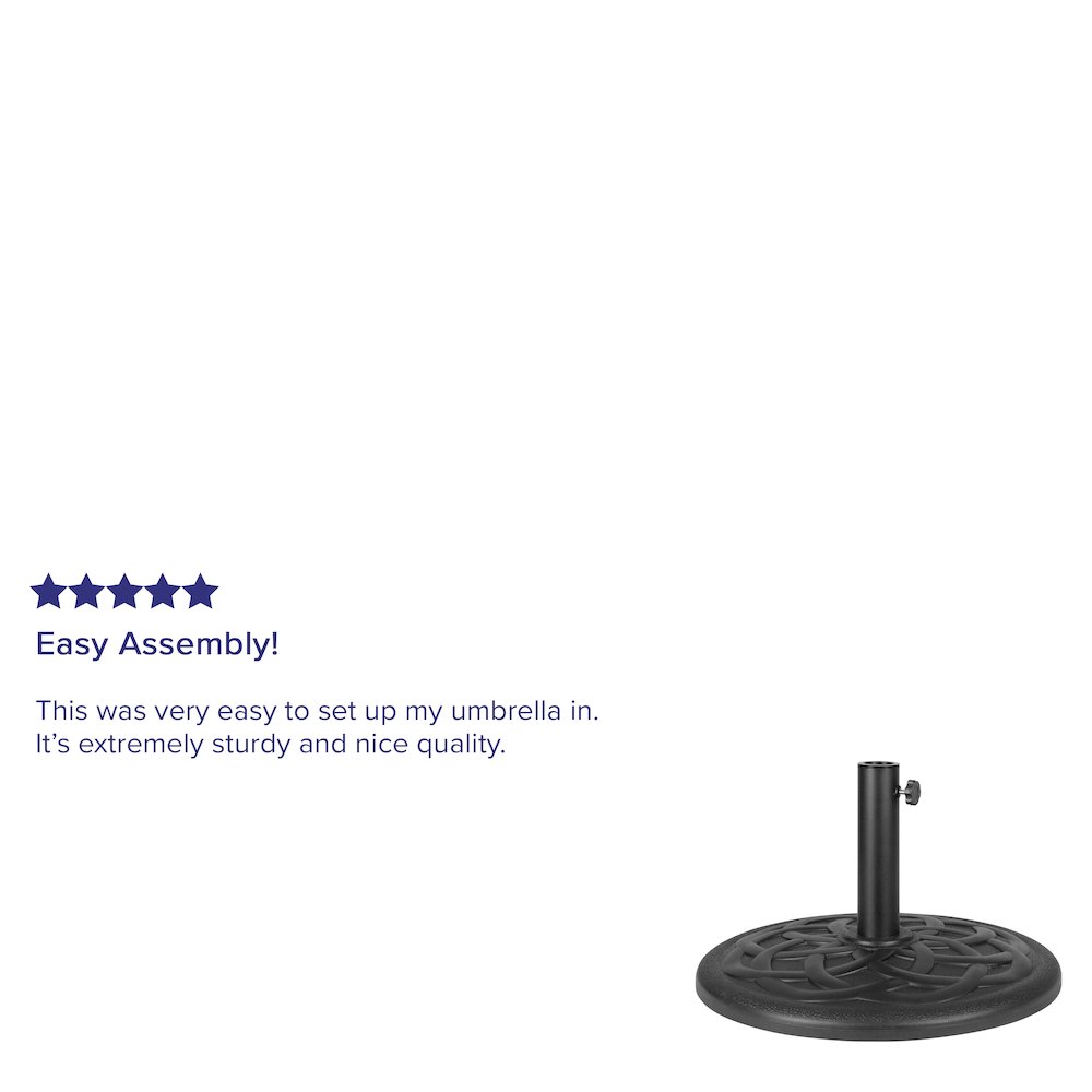 Universal Black Cement Patio Umbrella Base - 19.25" Diameter. Picture 4