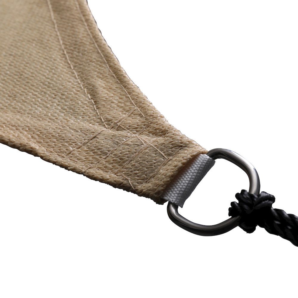 20ft Rectangle Sun Sail Shade Canopy with Included Nylon Attachment Ropes, Sand. Picture 7
