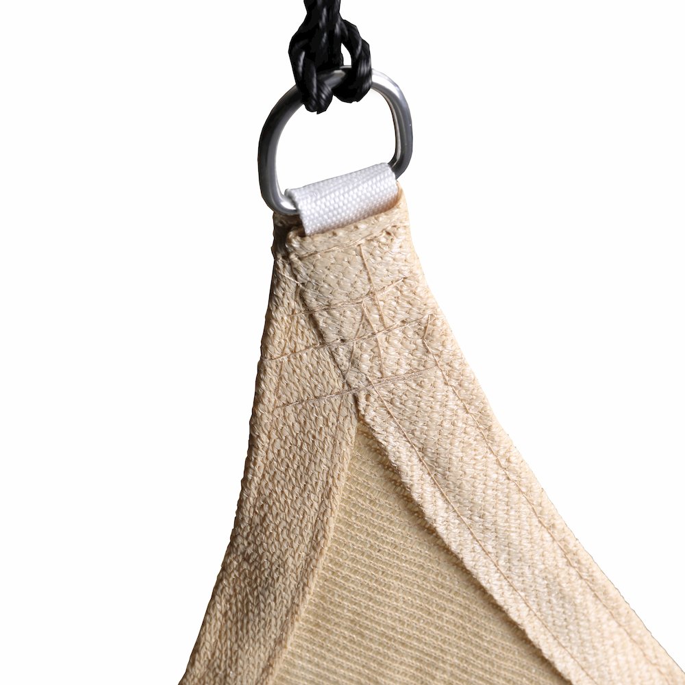 20ft Rectangle Sun Sail Shade Canopy with Included Nylon Attachment Ropes, Sand. Picture 8