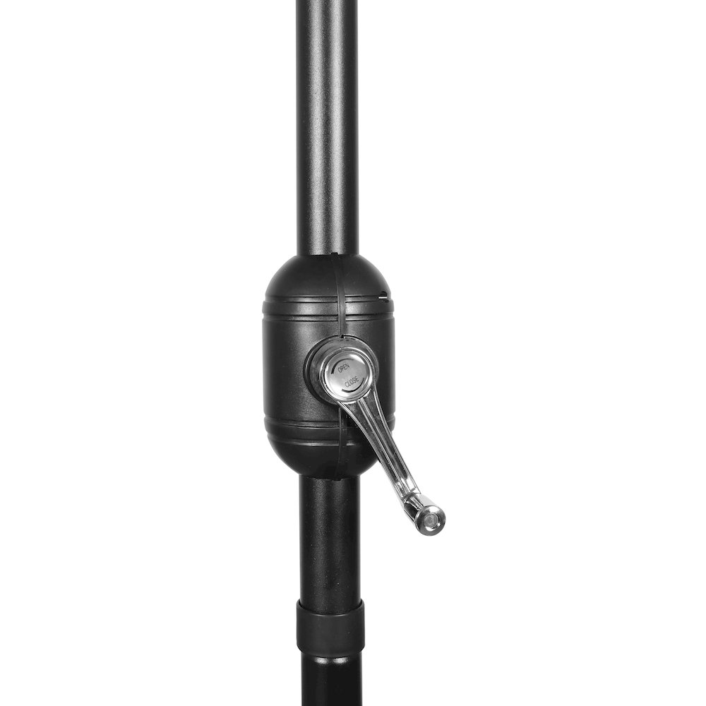 Commercial Grade 10 ft Round Solar LED Patio Cantilever Umbrella, Tan. Picture 8