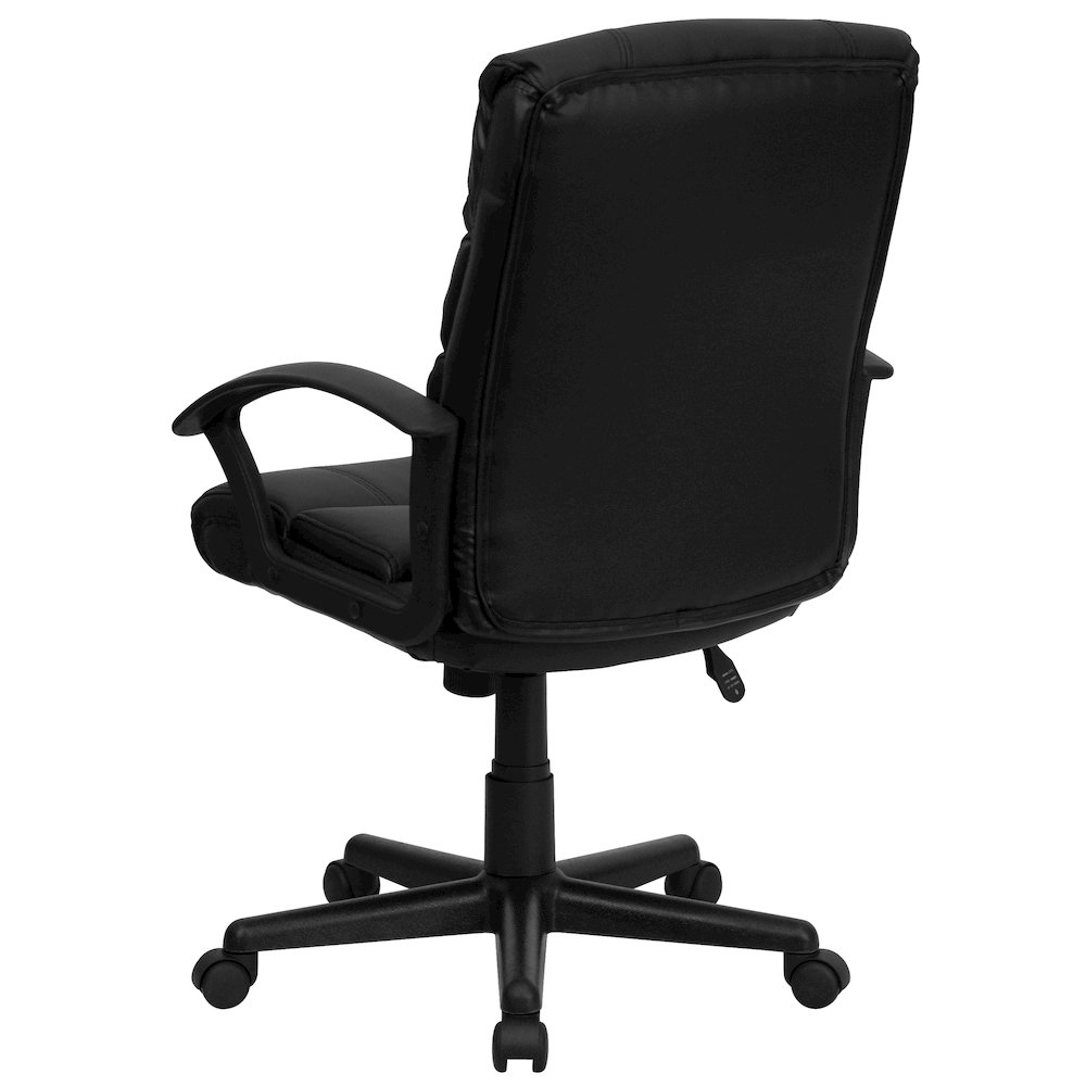 Mid-Back Black LeatherSoft Swivel Task Office Chair with Arms. Picture 6