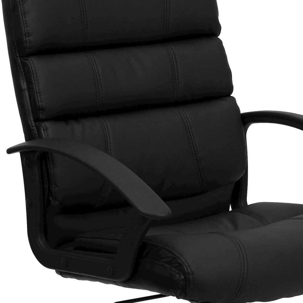 Mid-Back Black LeatherSoft Swivel Task Office Chair with Arms. Picture 10