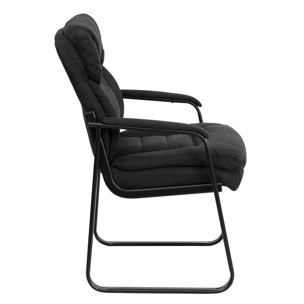 Black Microfiber Executive Side Reception Chair. Picture 5