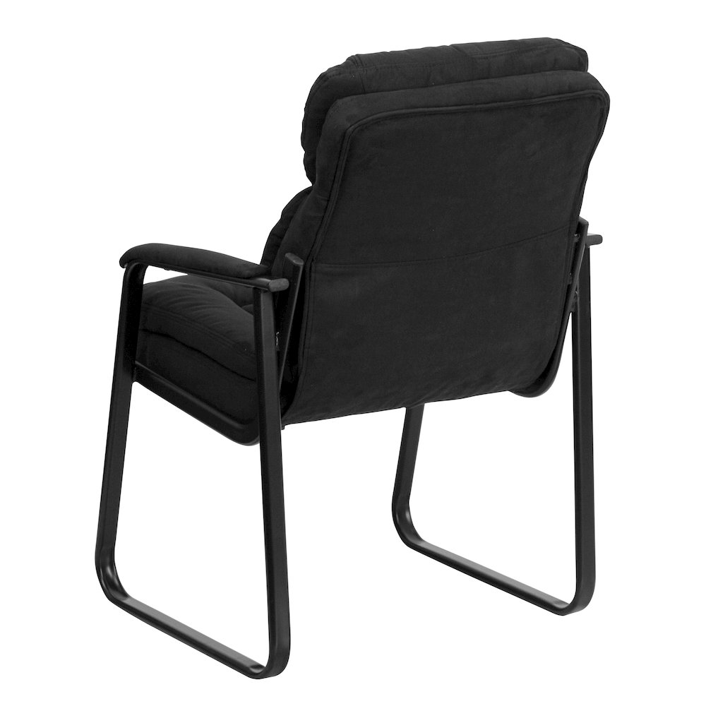 Black Microfiber Executive Side Reception Chair. Picture 4