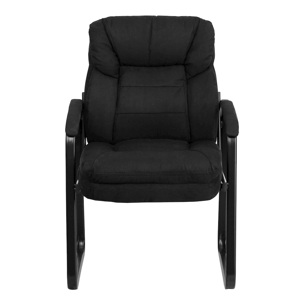 Black Microfiber Executive Side Reception Chair. Picture 6