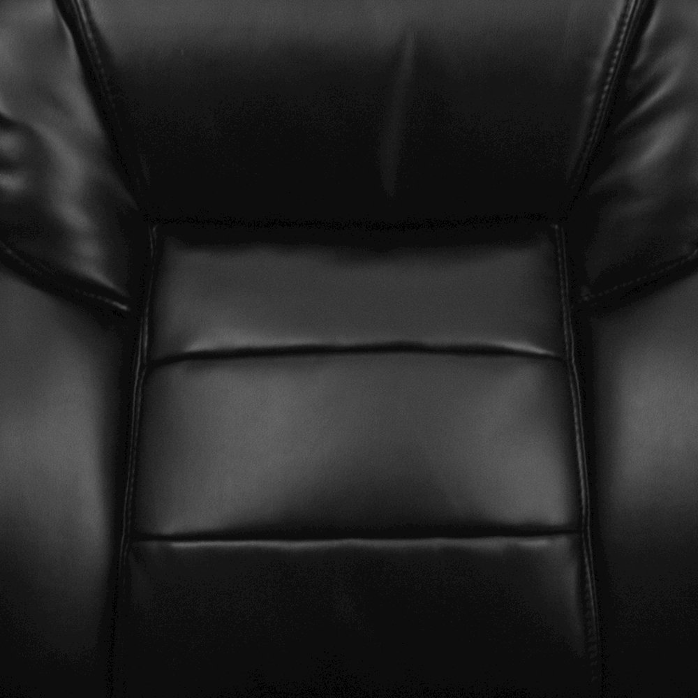Black Executive Side Reception Chair with Lumbar Support and Sled Base. Picture 12