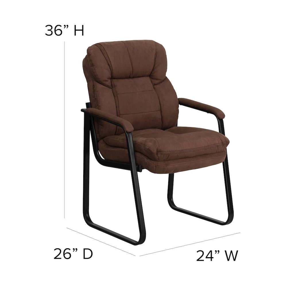Brown Microfiber Executive Side Reception Chair. Picture 6